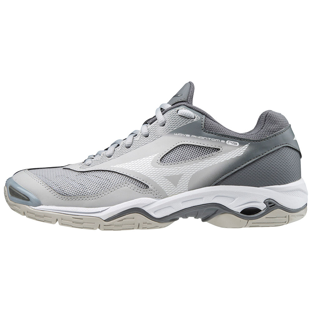 Womens Mizuno Wave Phantom 2 Nb Netball Shoes White/Grey Philippines (MSJLTD128)